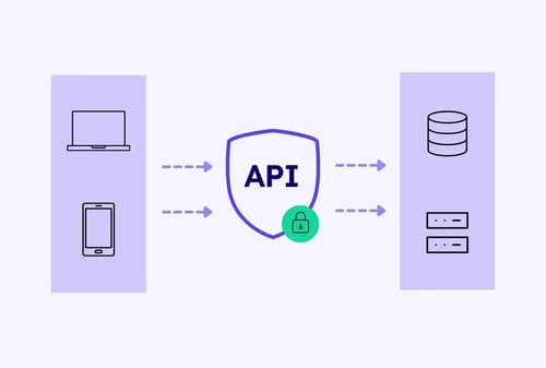 graphic of API connecting to servers and data