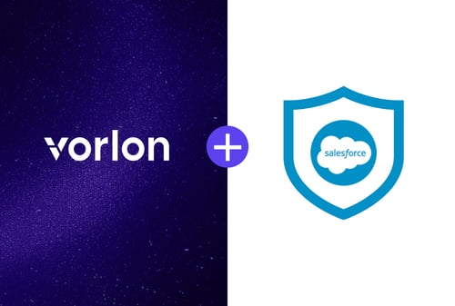 Logos for Vorlon and Salesforce Shield